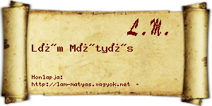 Lám Mátyás névjegykártya